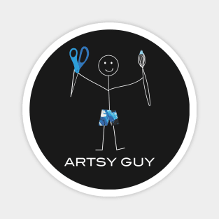 Funny Mens Artsy Guy Illustration Magnet